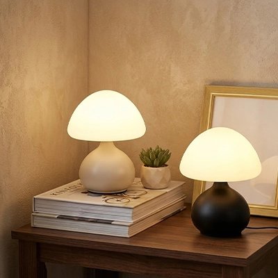 Lampe champignon design chaleureux 