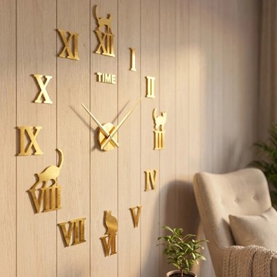 Horloge murale design variantes noir doré argenté - effet 3D jeux d'ombres - style scandinave contemporain