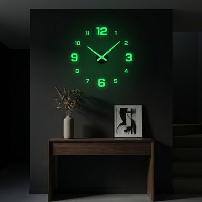 Horloge murale numérique modulaire chiffres adhésifs - personnalisable 60 à 120 cm - salon contemporain